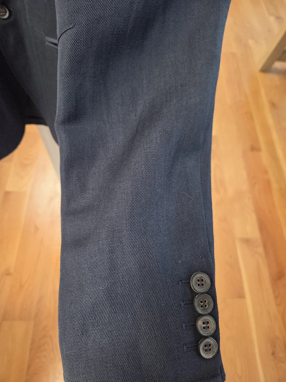John Varvatos Men’s Navy Blue Button Up Linen/Wool Blend Woodward Jacket 52EU